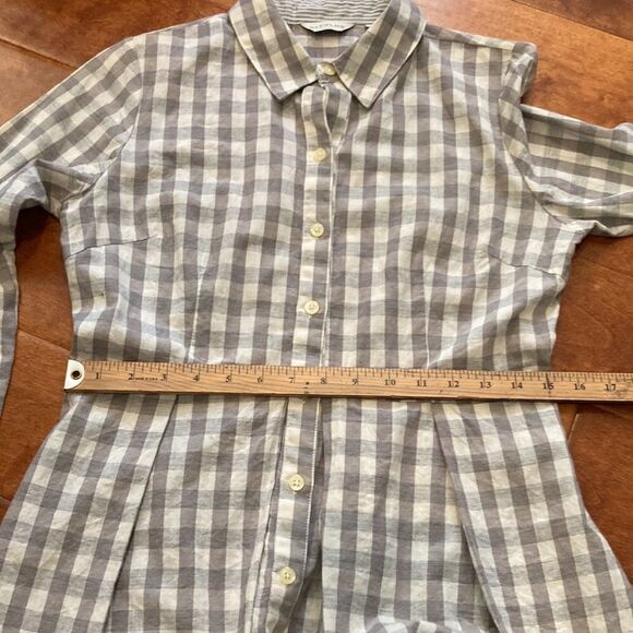 Anthropologie 11.1.Tylho gray and white checked blouse size small - Picture 7 of 8